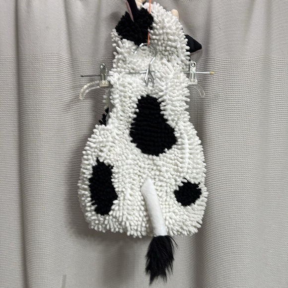 Adorable Cow Costume for Babies Sz 12 Mos chenille w horns/bell/tail  Halloween - Picture 5 of 8